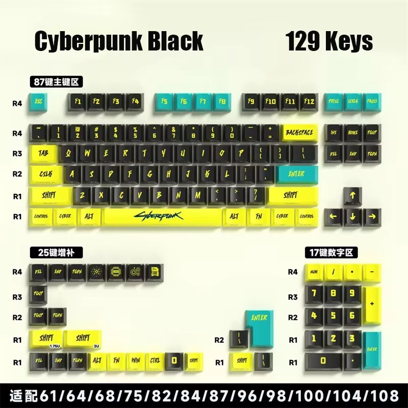 Cyberpunk Key Caps - Full Size